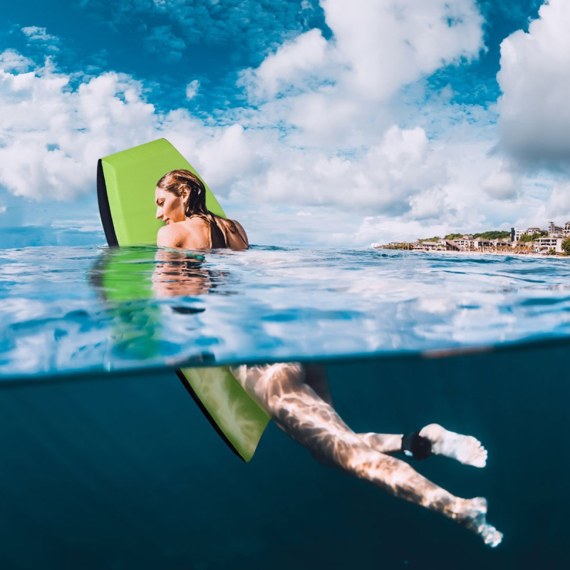 Kevyt vihreä bodyboard lapsille ja aikuisille 94cm/106cm