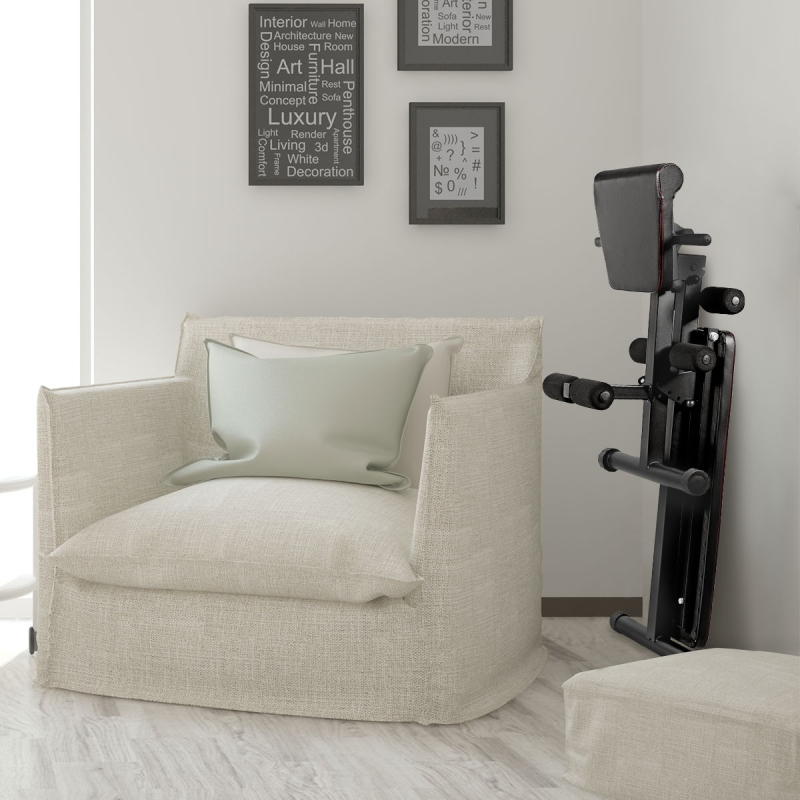 Monipuolinen musta treenipenkki koko kehon harjoitteluun