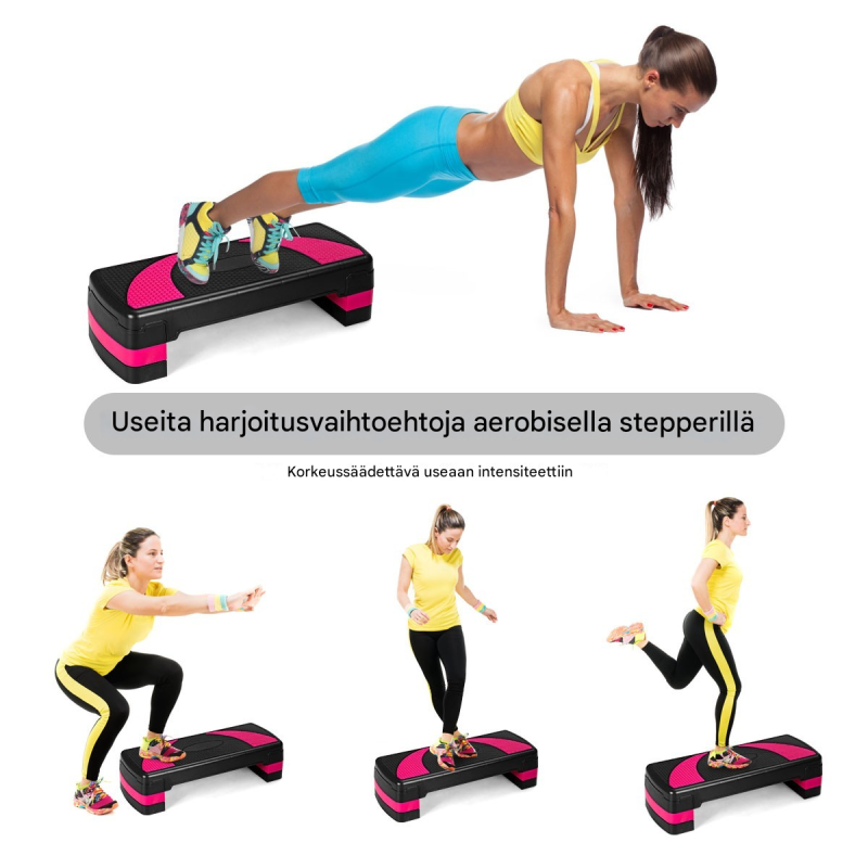 Säädettävä aerobinen steppilauta, liukumaton, 250kg kantavuus