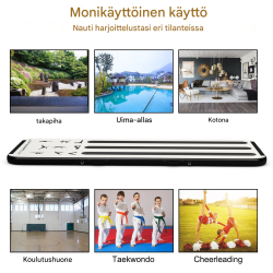 Ilmatäytteinen hopea voimistelumatto 300 cm sähköpumpulla