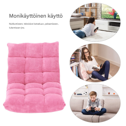 Säädettävä taittuva lattiasohva, vaaleanpunainen, monikäyttöinen ja mukava Säädettävä taittuva lattiasohva, vaaleanpunainen, monikäyttöinen ja mukava