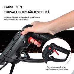 Sähköinen puutarhajyrsin ja kultivaattori, punainen ja musta