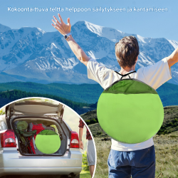 Suuri vihreä pop-up rantateltta 3-4 hengelle