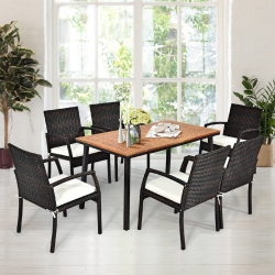 Akasiapuutarhapöytä terassille, 140x75x76 cm, luonnonväri