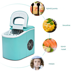 Kannettava vihreä jääpalakone 2,2L keittiöön ja juhliin