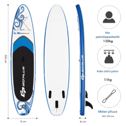 Sininen puhallettava stand-up paddle board setti 335x76 cm