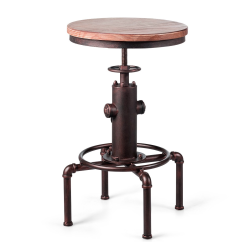 Säädettävä teollinen baarijakkara mänty ja pronssi