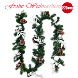 270 cm vihreä jouluköynnös 50 LED-valolla