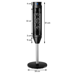 Oskilloiva keraaminen tornilämmitin ajastimella musta