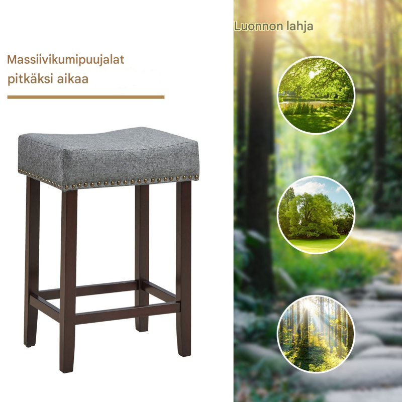 Kaksi harmaata baarijakkaraa, pehmeä istuin, kestävä rakenne