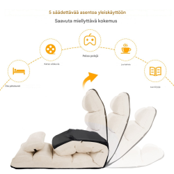 Beige monikäyttöinen lattiasohva, 5-portainen säädettävä selkänoja Beige monikäyttöinen lattiasohva, 5-portainen säädettävä selkänoja