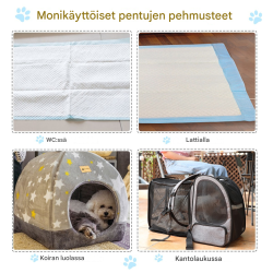 Koiran harjoitusalustat, kertakäyttöiset, 200 kpl, sininen ja valkoinen