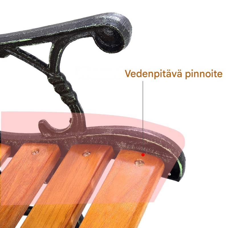 Puutarhapenkki valuraudasta ja puusta, ruskea, 125x52x73 cm