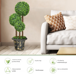 Keinotekoinen vihreä puu sisä- ja ulkokäyttöön 91 cm