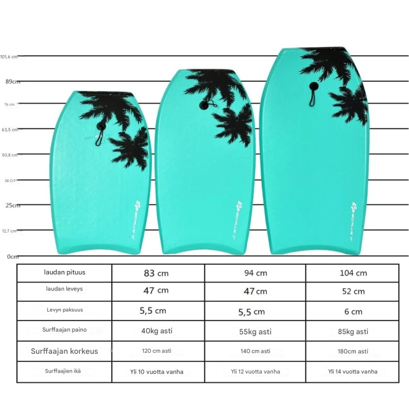 Vihreä kevyt bodyboard kesäpäiviin rannalle ja uima-altaalle