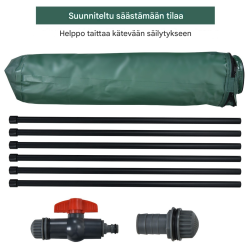 Taitettava sadesäiliö 225L tummanvihreä puutarhaan ja autopesuun