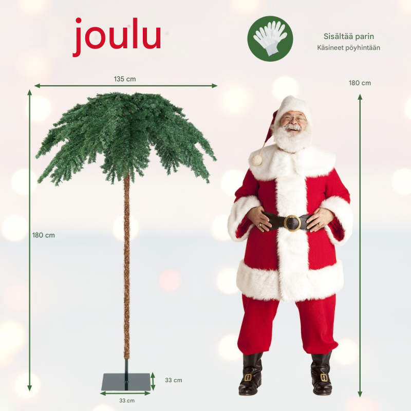 Trooppinen joulupuu 180 cm, 250 LED-valoa, vihreä