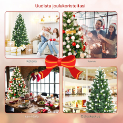 Vihreä 180 cm luminen tekokuusi 850 oksalla