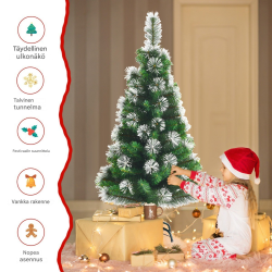 Lumikuusi 120 cm vihreä metallijalustalla sisäkäyttöön