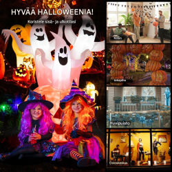 Puutarhan halloween-koriste: kurpitsa ja kolme haamua 175 cm