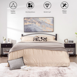 Moderni musta yöpöytä laatikolla ja hyllyllä