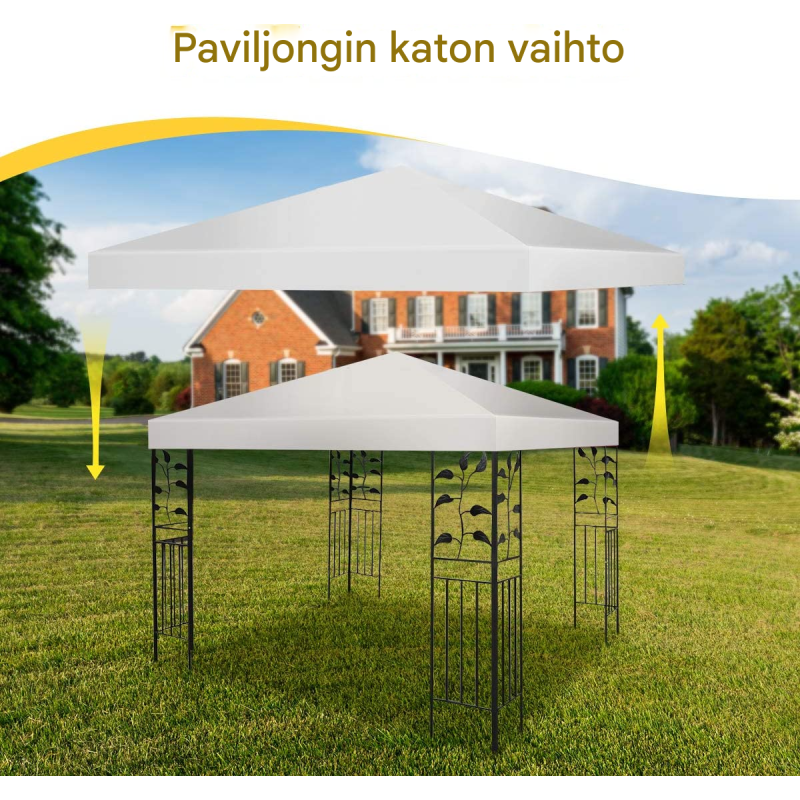 Beige paviljongin varakatto vedenpitävä 300x300 cm