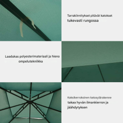 Varaosakatos 300x300 cm paviljonkiin, viininpunainen polyesteri