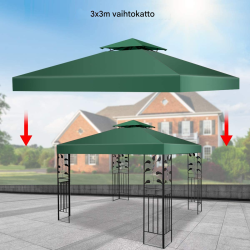 Varaosakatos 300x300 cm paviljonkiin, viininpunainen polyesteri