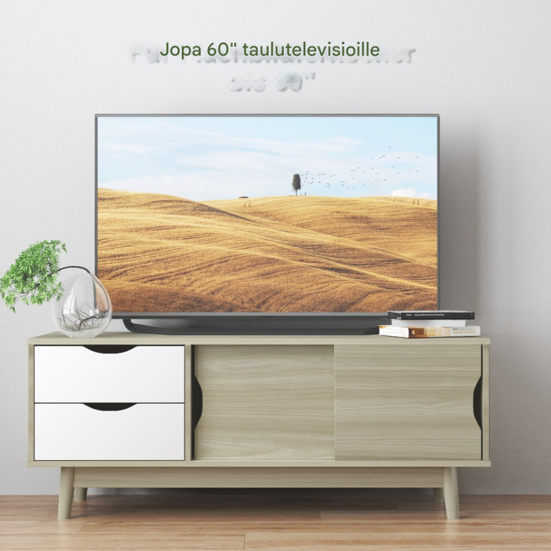 Tyylikäs harmaa TV-taso 60 tuuman televisiolle