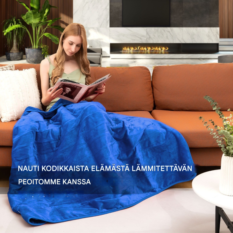 Sähköinen sininen lämpöpeitto 9 lämpötilaa flanellista