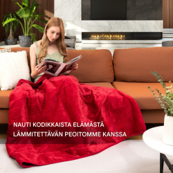 Sähköinen lämpöpeitto 9 lämmitystasoa punainen flanelli