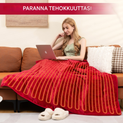 Sähköinen lämpöpeitto 9 lämmitystasoa punainen flanelli