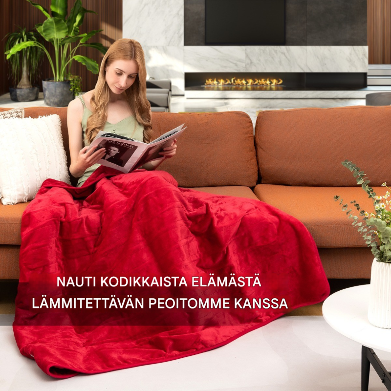 Sähköinen harmaa flanellilämpöpeitto 9 lämmitystasolla