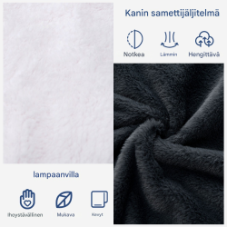 Harmaa lämmitettävä viltti 9 lämpötilaa 163x128 cm