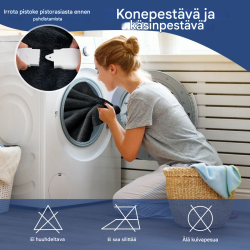 Harmaa lämmitettävä viltti 9 lämpötilaa 163x128 cm