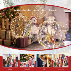 Kolmen kultaisen LED-valopallon setti juhlavalaisuun