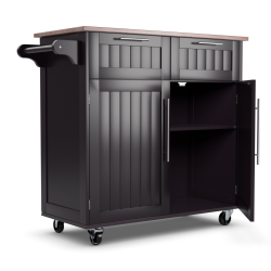 Monikäyttöinen keittiövaunu kahvinvärinen säilytyksellä ja pyörillä
