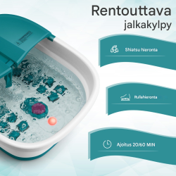 Taitettava jalkakylpymassalaite kaukosäätimellä ja PTC-lämmityksellä