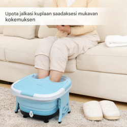 Kokoontaitettava jalkakylpy hierontalaite kaukosäätimellä, sininen