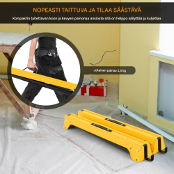 Keltainen taitettava sahapukki 2 kpl, vankka ja kevyt