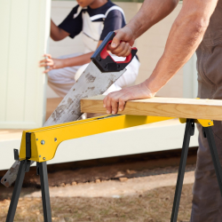 Keltainen taitettava sahapukki 2 kpl, vankka ja kevyt