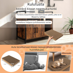 Kaksiosainen kissakaappi raapimisalustalla ja tuuletusaukoilla, kahvi