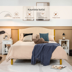 Moderni valkoinen yöpöytä X-muotoilu kahdella tasolla