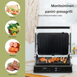 3-in-1 sähkögrilli musta paniniprässi
