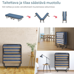 Taitettava vierassänky muistivaahdolla, sininen, 190x80 cm Taitettava vierassänky muistivaahdolla, sininen, 190x80 cm