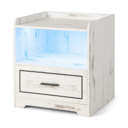 Älykäs valkoinen LED-yöpöytä USB-porteilla ja liiketunnistimella