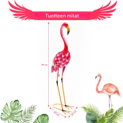 Kaksiosainen vaaleanpunainen flamingo-patsas puutarhaan ja sisätiloihin