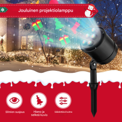 Jouluinen musta LED-projektorilamppu ulko- ja sisäkäyttöön