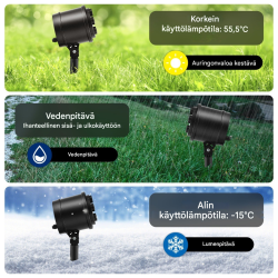 Jouluinen musta LED-projektorilamppu ulko- ja sisäkäyttöön