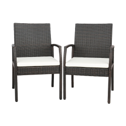 Kahden istuttava ruskea PE-rottinkituolisarja ulkokäyttöön